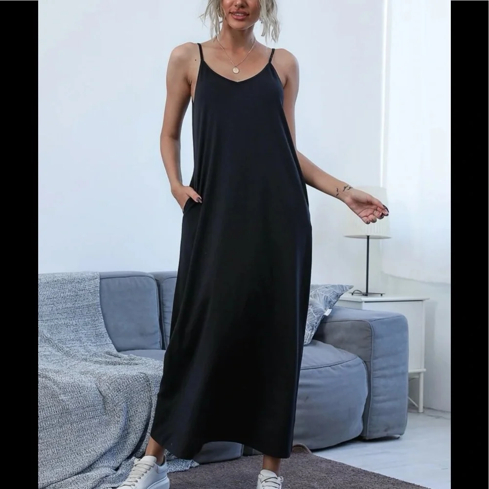 NWOT Slant pocket solid cami dress - Picture 4 of 9